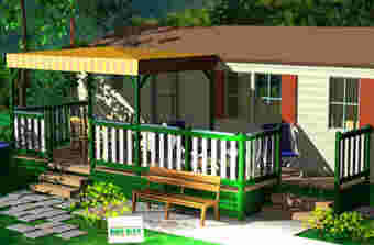  Terrasse mobilhome : Tous les bois des terrasses pour mobil-homes Deckit sont rendus imputrescibles par traitement dans une station autoclave agrée CTB+ : garantie de 10 ans.