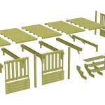 Terrasse mobil home Deckit - Gamme Malte : vue éclatée