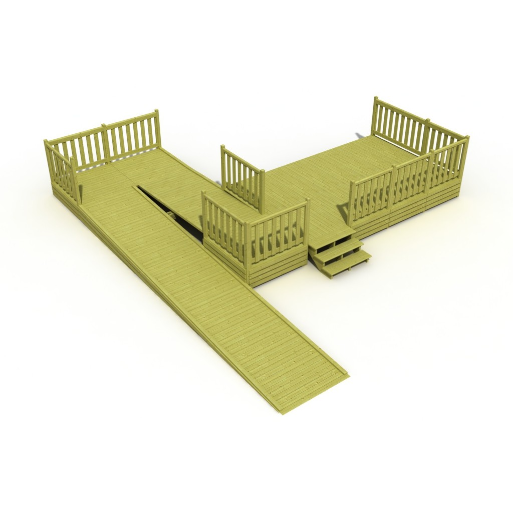 Rampe PMR pour terrase en bois mobil home.
