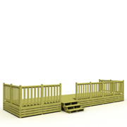 Terrasse Deckit pour mobil home non couverte - dimesnions : 250x840