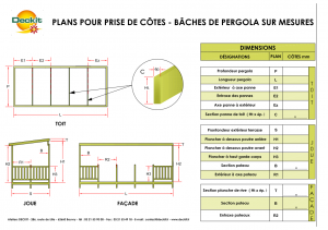 prise cotes bâches pergola sur mesure